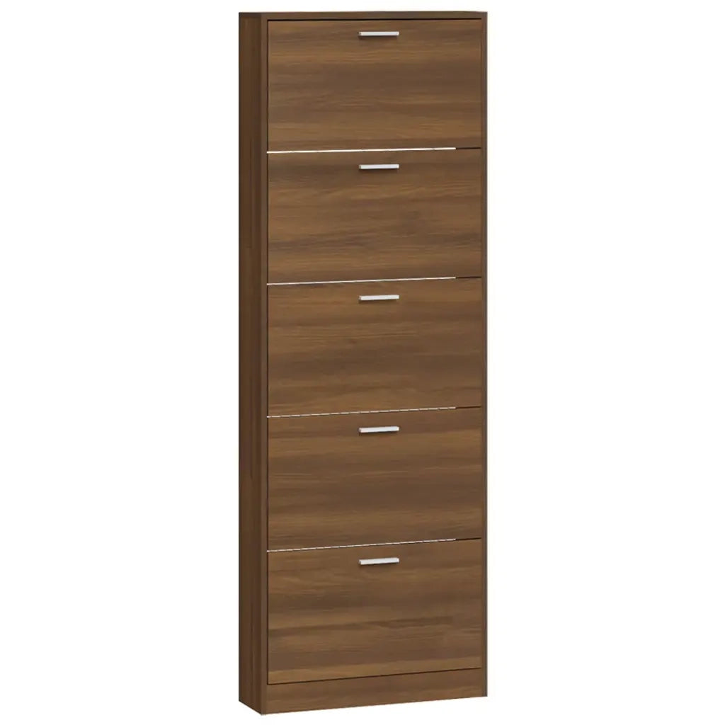 Scarpiera | Mobile per scarpe Rovere Marrone 59x17x169 cm in Legno Multistrato