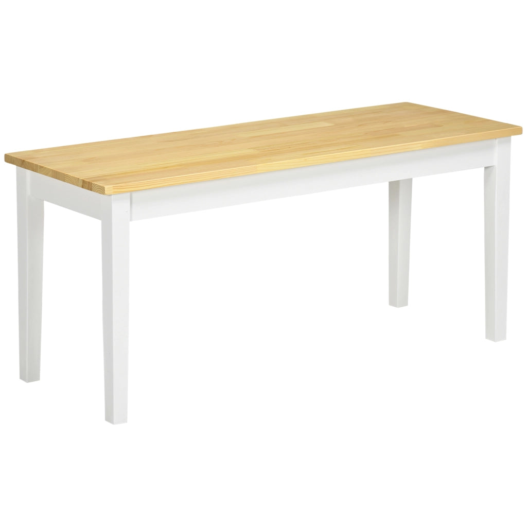 Panca a 2 posti in legno di pino, colore naturale, 102 x 36 x 45 cm, portata 220 kg
