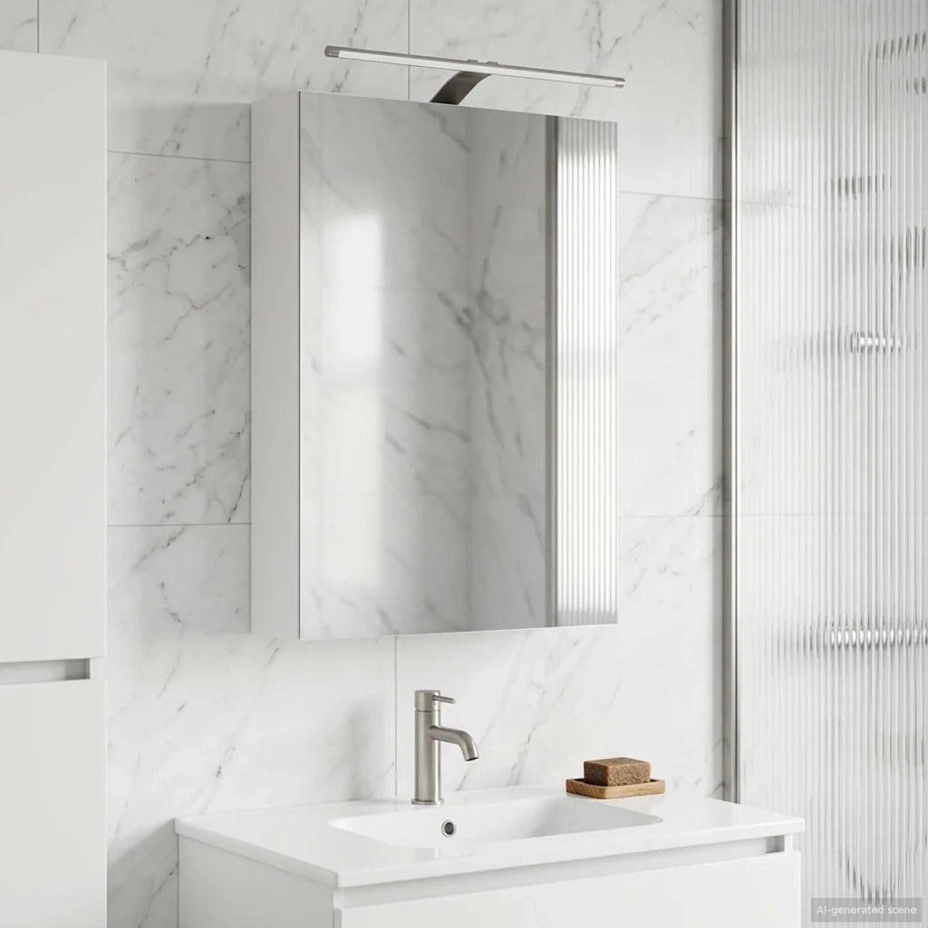 Mobiletto per specchio da bagno Bianco 50 x 14,5 x 70 cm