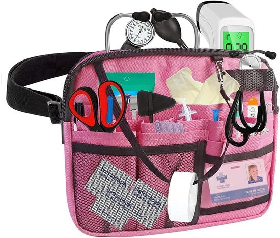 Sacca di trasporto per infermiere con taschini di regolazione e contenitore medico - cintura di strumenti pratica per stetoscopio e forbici