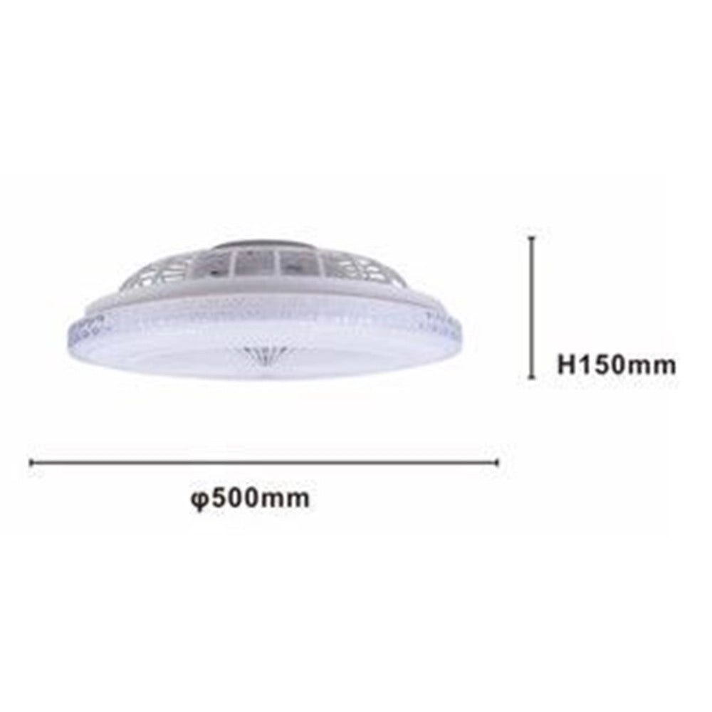 Trade Shop - Plafoniera Soffitto Led Con Ventilatore Lampadario Telecomando Luce 3000-6500k 42255 -