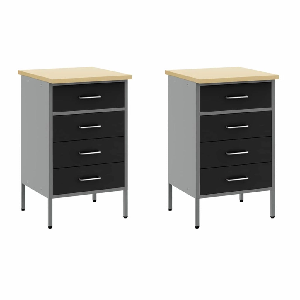 Mobile da lavoro 5 pcs Nero Legno ingegnerizzato e acciaio 3321420