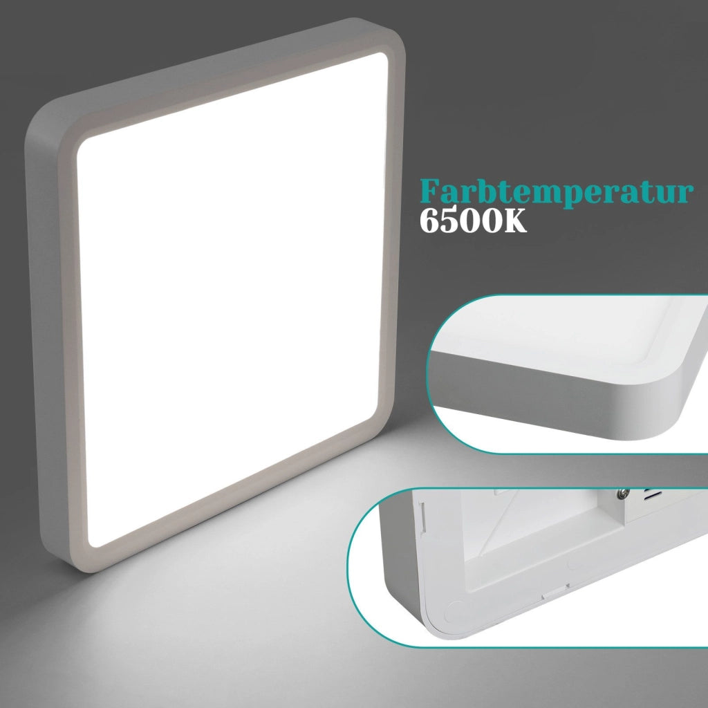 ZMH Lampada da soffitto plafoniera LED quadrata bianca 23 cm 6500K per soggiorno cucina corridoio