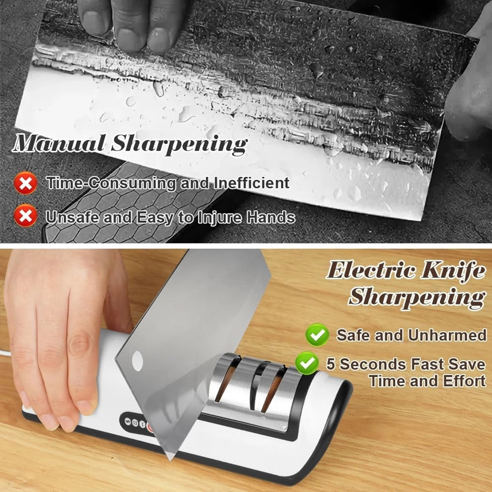 Trade Shop - Affilacoltelli Elettrico Ricarica Usb Affila Lucida Con Base Antiscivolo Utensili Cucina -