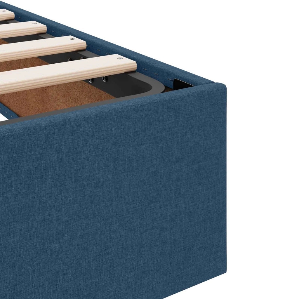 Letto ottomano con archiviazione Blu 200 x 200 cm Tessuto 3442849