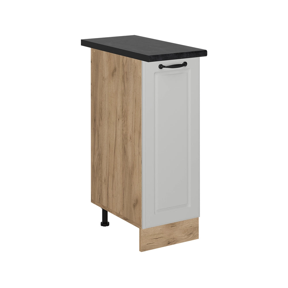 Armadio cucina dispensa alto R-Line Bianco rustico/Rovere dorato 30 cm, PL Antracite Vicco