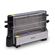 Tostapane elettrico verticale 4 fette, griglia acciaio inox con pinze estrazione, sistema manuale monolatero 700W - SOGO