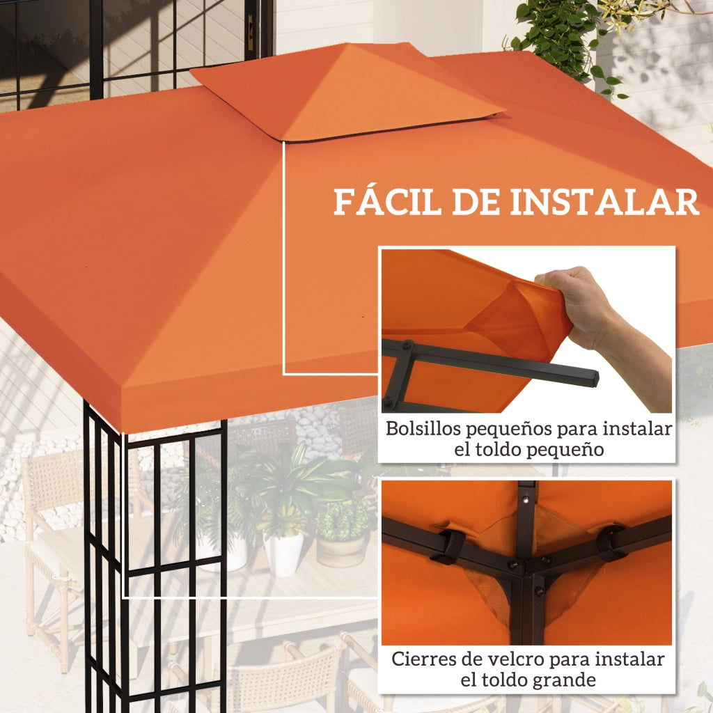 Tenda da giardino 3x3 m ¨C zephmum ¨C Rosso con fori di drenaggio