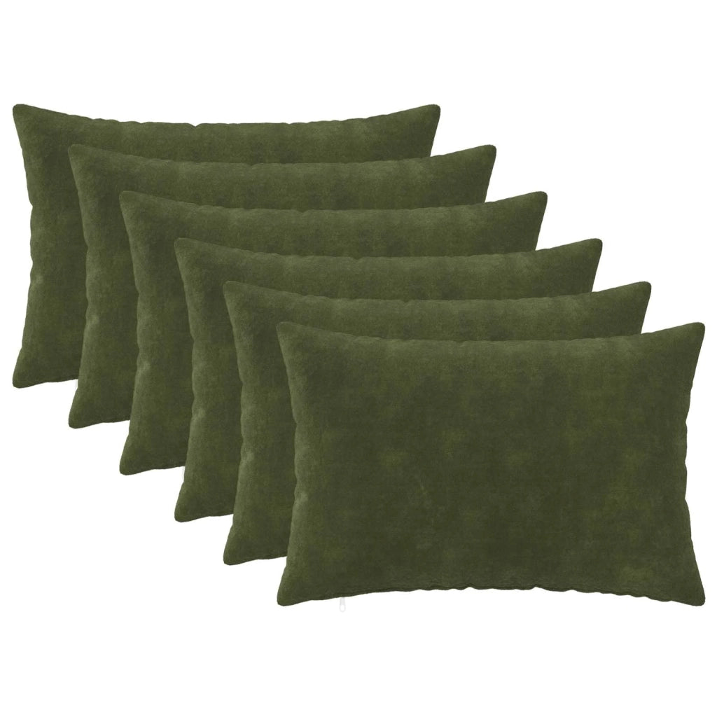 Federa 6 pcs HEERLEN Verde 30 x 50 cm Fleece in microfibra 907812