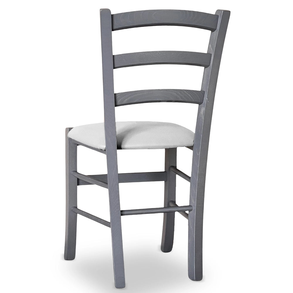 Sedie sala da pranzo Venezia in legno grigio con seduta similpelle grigio