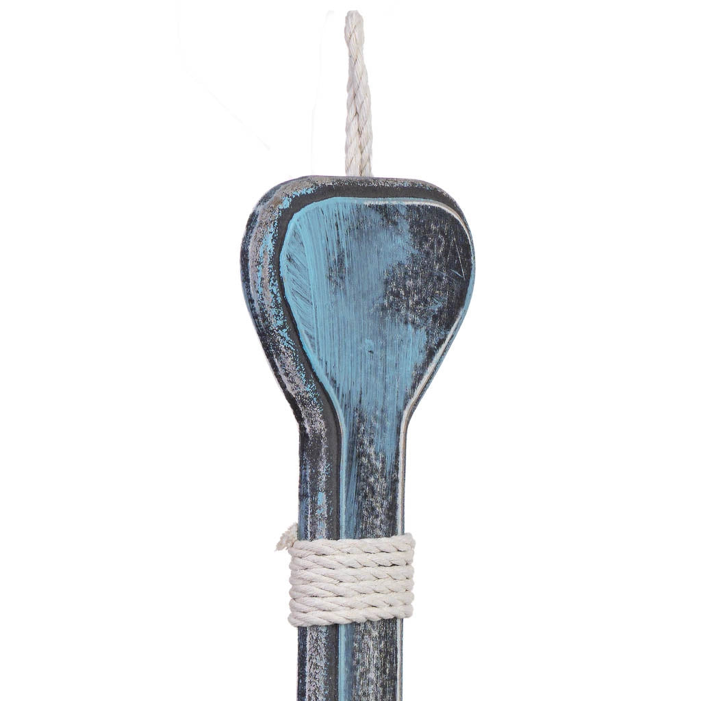 Figura decorativa a forma di remo in legno blu 17x2x97h cm