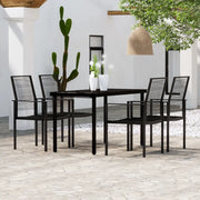 Set Mobili da Pranzo per Giardino 5 pz Nero cod mxl 35493