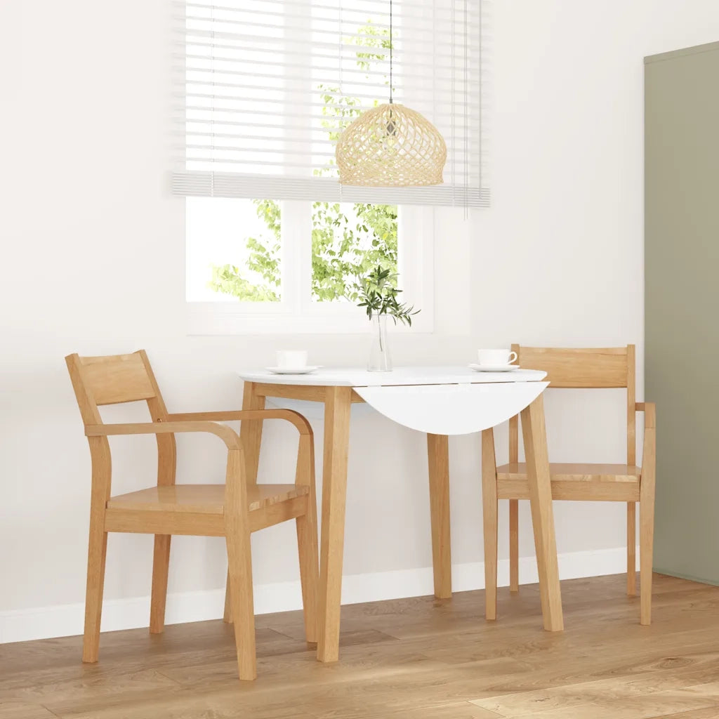 Sedie da Pranzo 2 pz Naturale in Legno Massello di Hevea