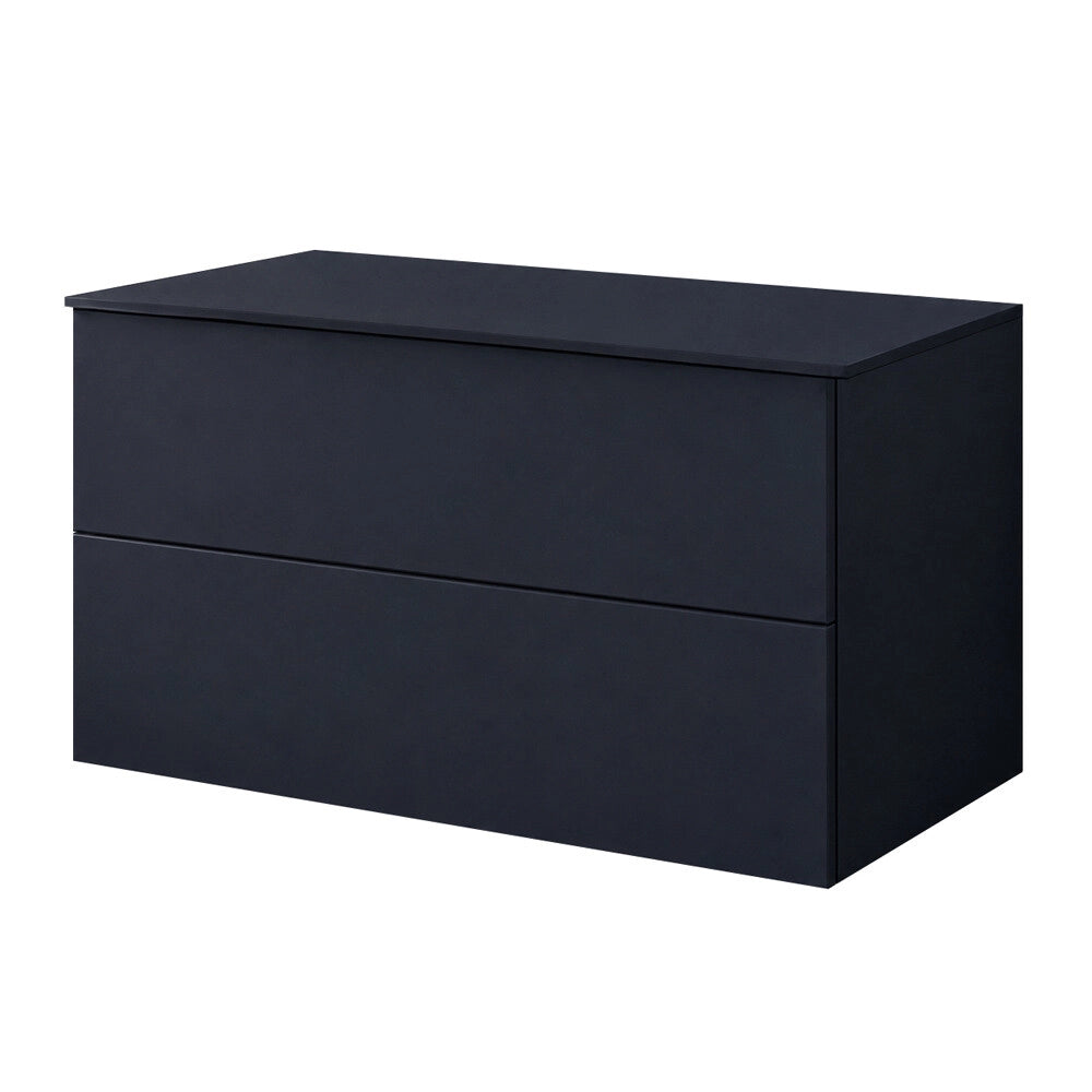 Mobile bagno sospeso 100 cm blu portalavabo due cassetti Tierra