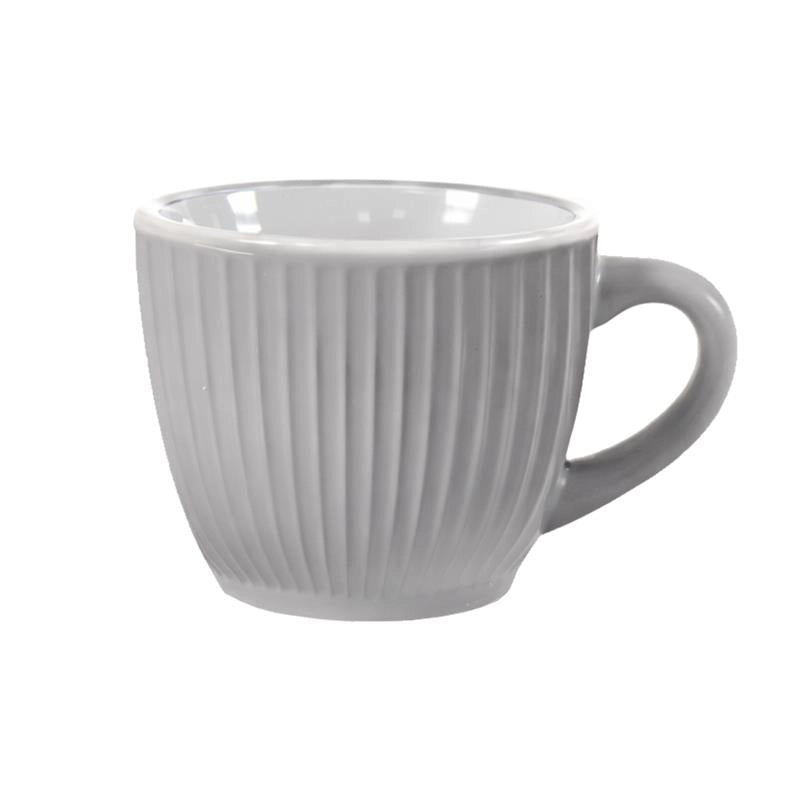 SET 6 TAZZINE DA CAFFÈ IN CERAMICA CON DESIGN RIGATO IN MULTICOLORE
