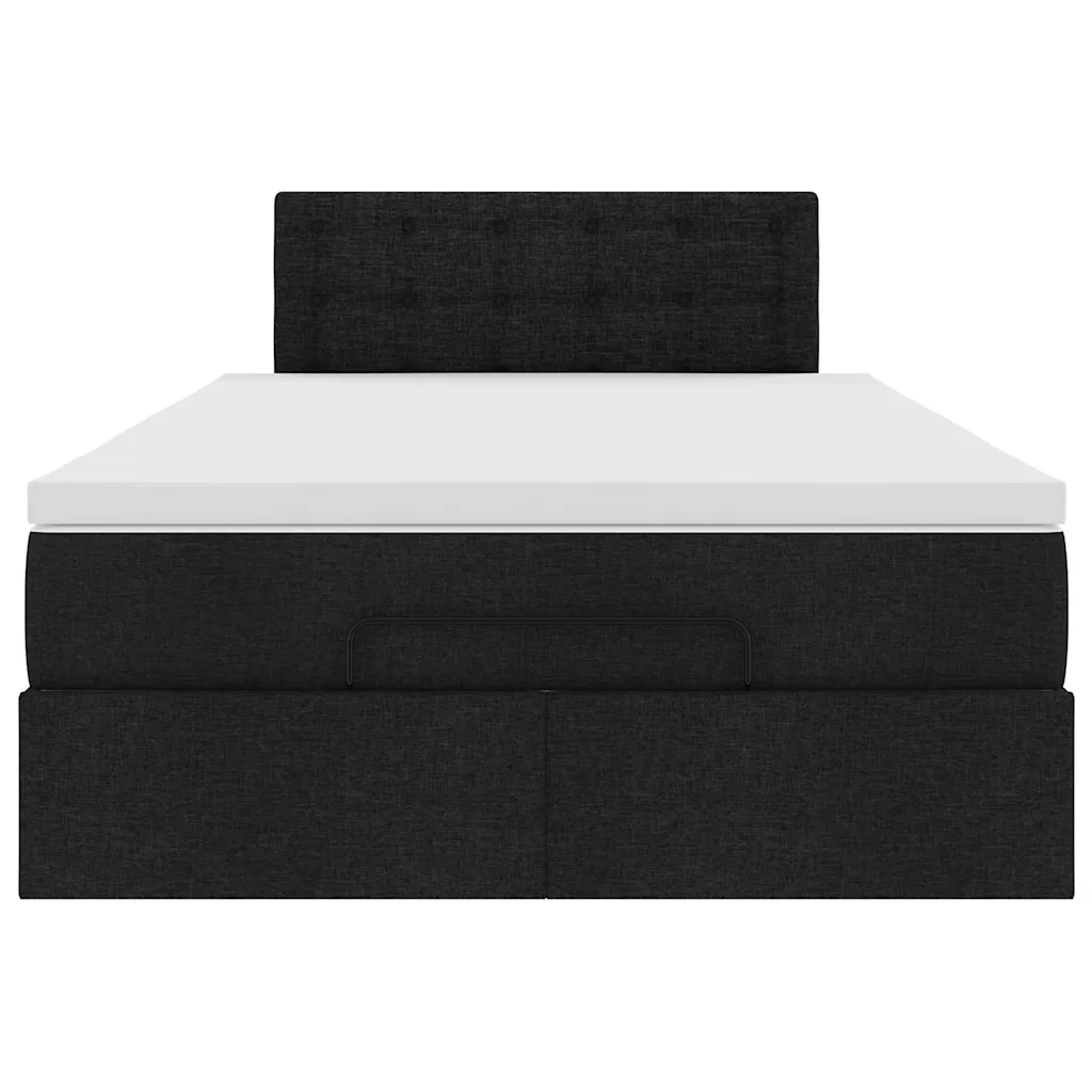 Pouf Letto con Materasso e LED Nero 120x190 cm in Tessuto 3312459