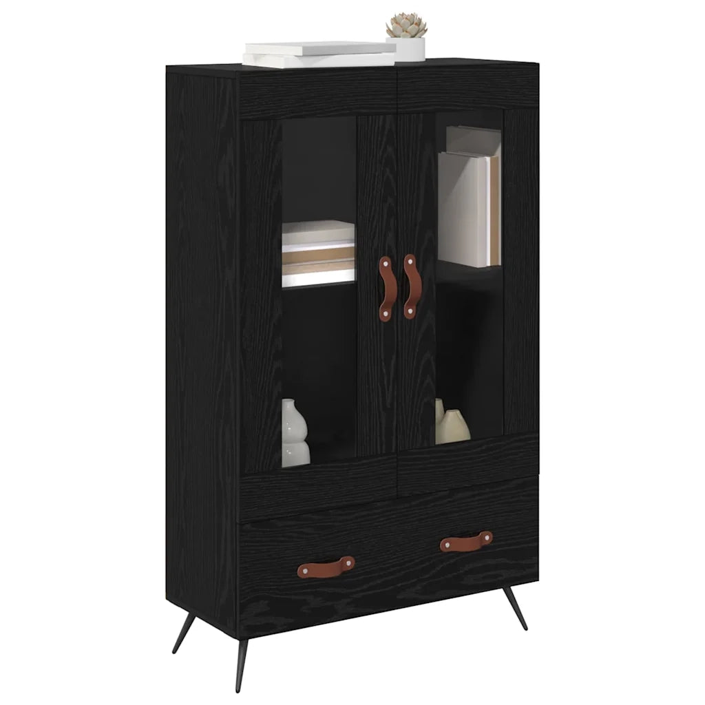 Credenza | Madia | Buffet da pranzo | Armadio da pranzo con cassetto Rovere Nero 69,5 x 31 x 115 cm