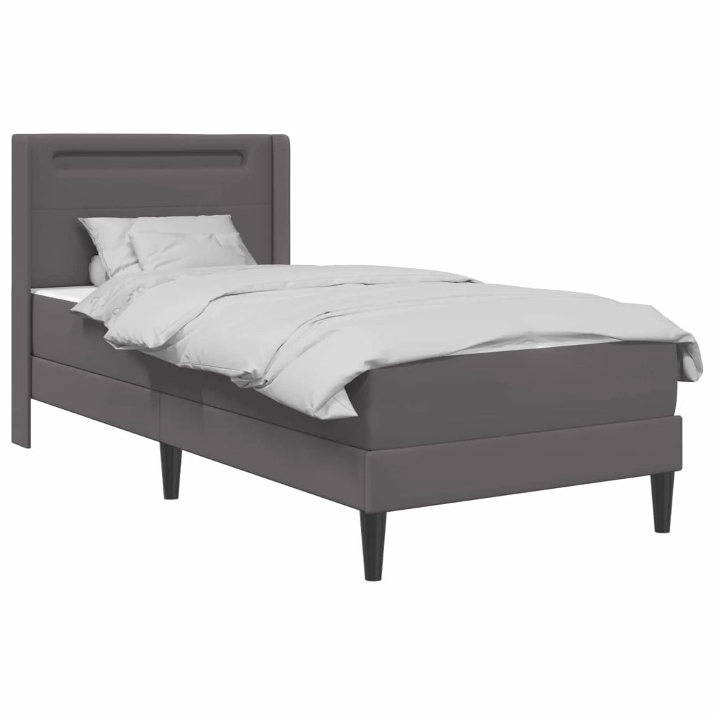Struttura letto con materasso-Giroletto Grigio 90 x 200 cm Similpelle