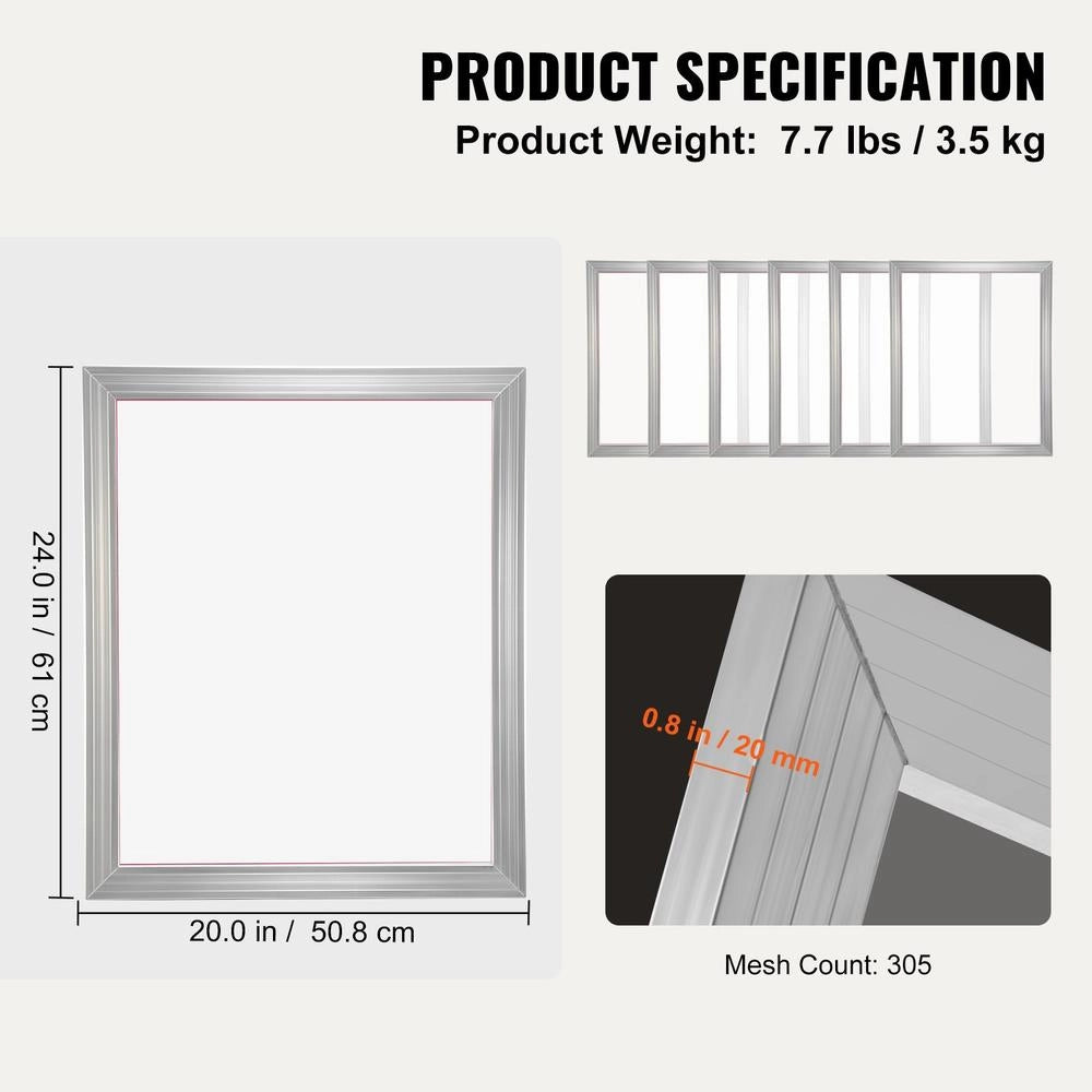 Screen Printing Press, Screen Printing Machine, 50.8 X 61 Cm, 305 Mesh, 6 Screen Frames