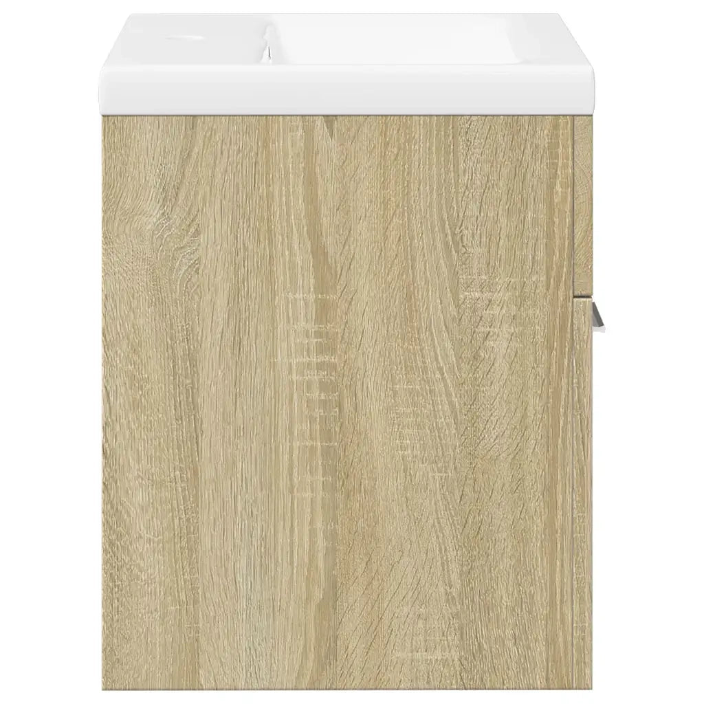 Set Mobili da Bagno 2 pz Rovere Sonoma in Legno Multistrato