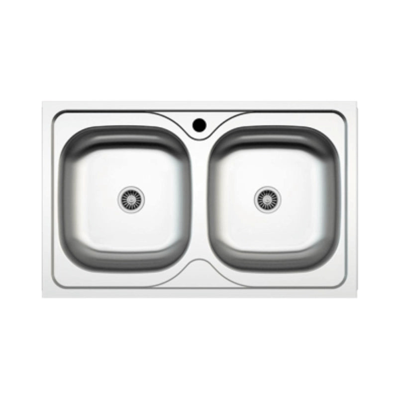 Lavello incasso cucina MP862V acciaio 86x50 cm due vasche EFFEZ