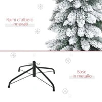 Albero di Natale Innevato a 2 Sezioni con 395 Rami in Metallo e Plastica, 46x46x180cm, Verde