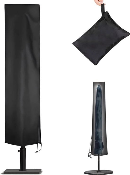 Ombrellone - 190×50×30cm - Ombrello in Piedi - Solido & Duraturo - Copertura Ombrello 600D - Con Cerniera, Corda e Sacchetto di Riposo - Impermeabile / Stoffa Impermeabile / Resistente al Tempo - Nero - Per Ombrellone a Vela e Ombrello in Piedi