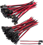 Stekker 2-pins - Mannelijke e Vrouwelijke Connector - Adatto per Luce LED - Cavo 22AWG - 30 Paia - 150 mm Lunghezza