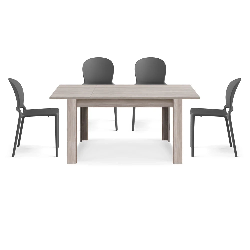 Tavolo allungabile da pranzo Olmo 110x70 fino a 150 cm modello N1 MADE IN ITALY design moderno ideale per cucina, soggiorno e sala da pranzo