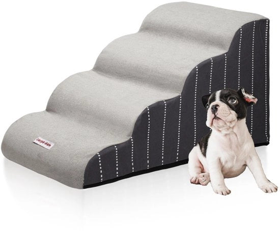 Trappola per cani 4 gradini - Trappola per cani - Trappola per cani per cani - Scale per cani - Sostegno per cani - Spugna - Grigio