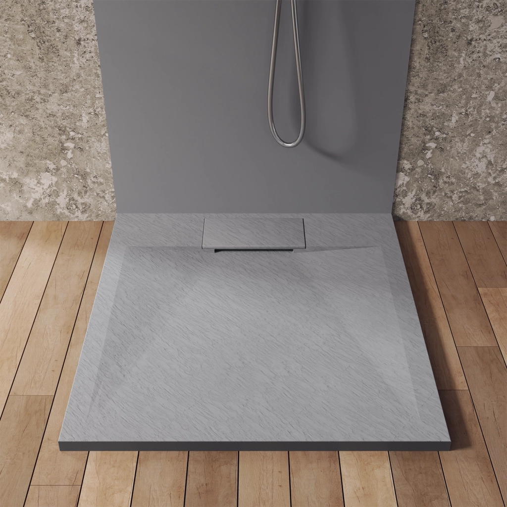 Piatto doccia 80x80 effetto pietra colore grigio | Cosmos