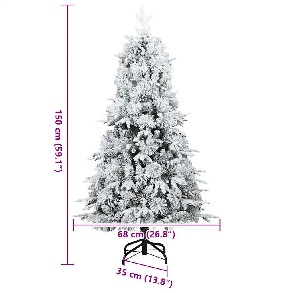 Albero di Natale | Decorazioni natalizie Artificiale Snodato Foderato di Neve Bianco