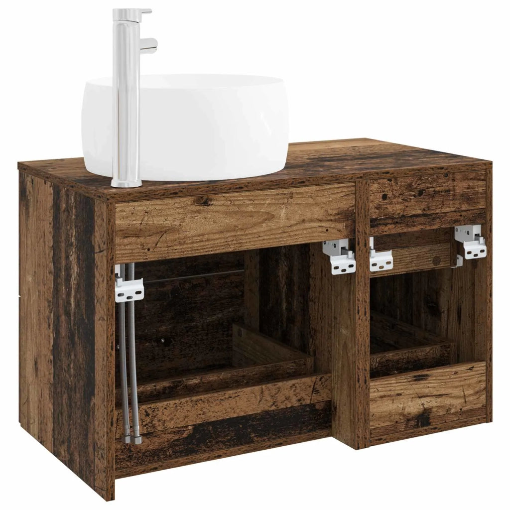Set di mobili per il bagno 2 pz Legno antico 3404006