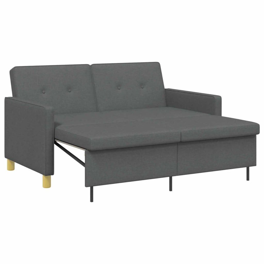 Divano Letto Estraibile Grigio Scuro Tessuto 42033339