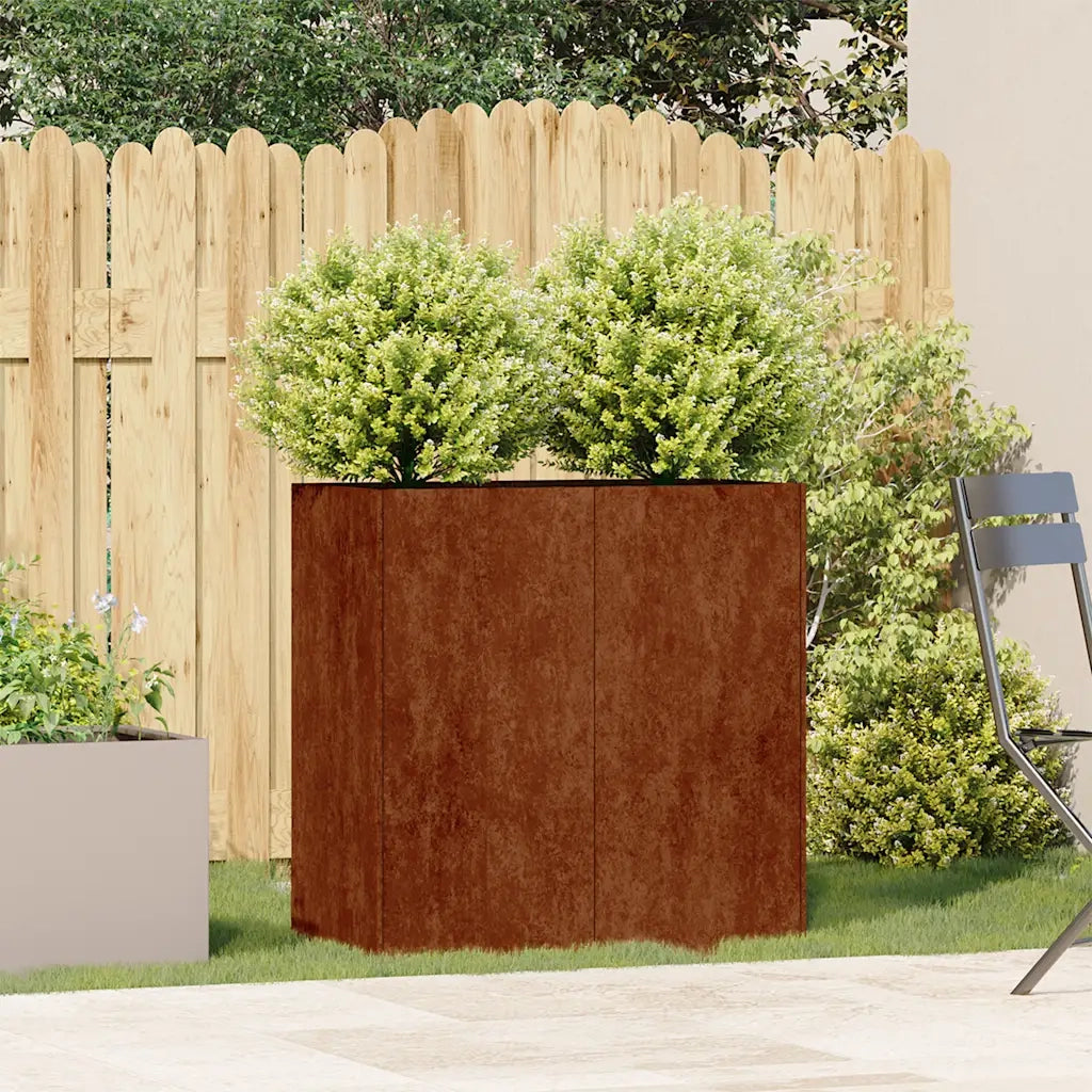 Fioriera Arrugginita 80x40x80 cm in Acciaio Corten 860716