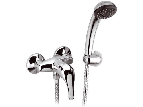 Miscelatore doccia con doccetta e leva frontale. serie 100