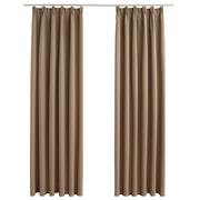 Tende Oscuranti | Tende Blackout con Ganci 2 pz Grigio Talpa 140x245 cm