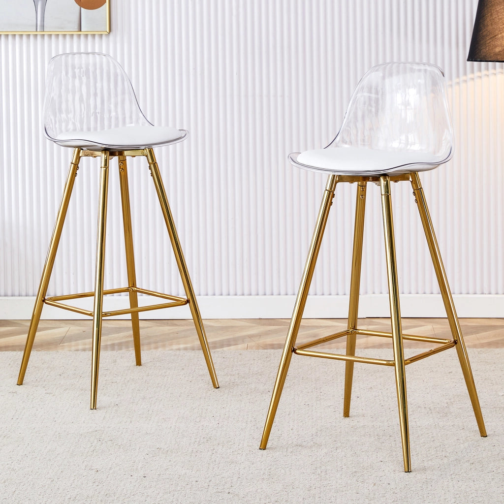 SGABELLI BAR Set da 2 pezzi Oro/Trasparente Metallo e Plastica