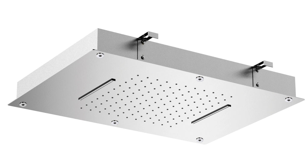Soffione doccia doppio getto cascata ad incasso