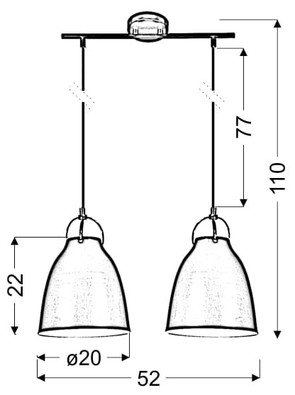 Lampada a sospensione Candellux Pensilvania 2xE27 bianca
