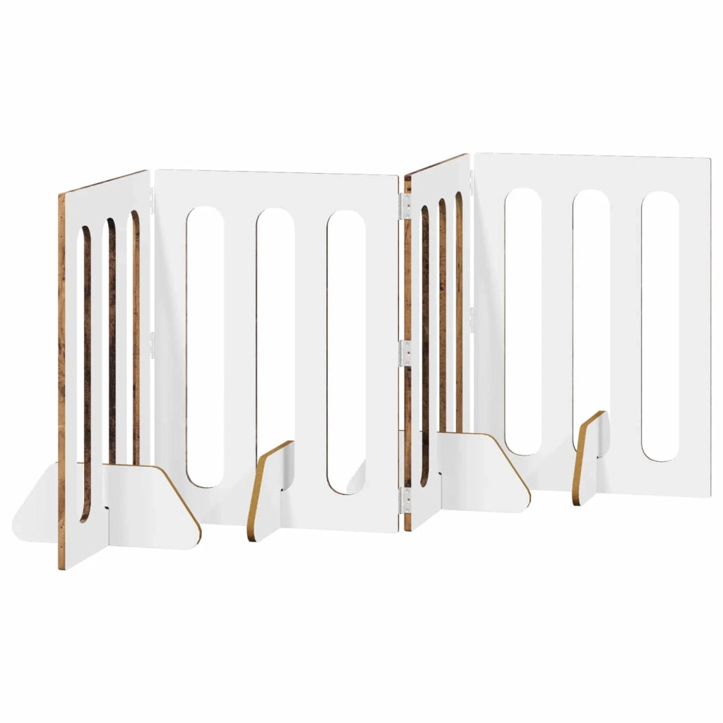 Recinto pieghevole per animali 4 pcs Legno di quercia 8005968