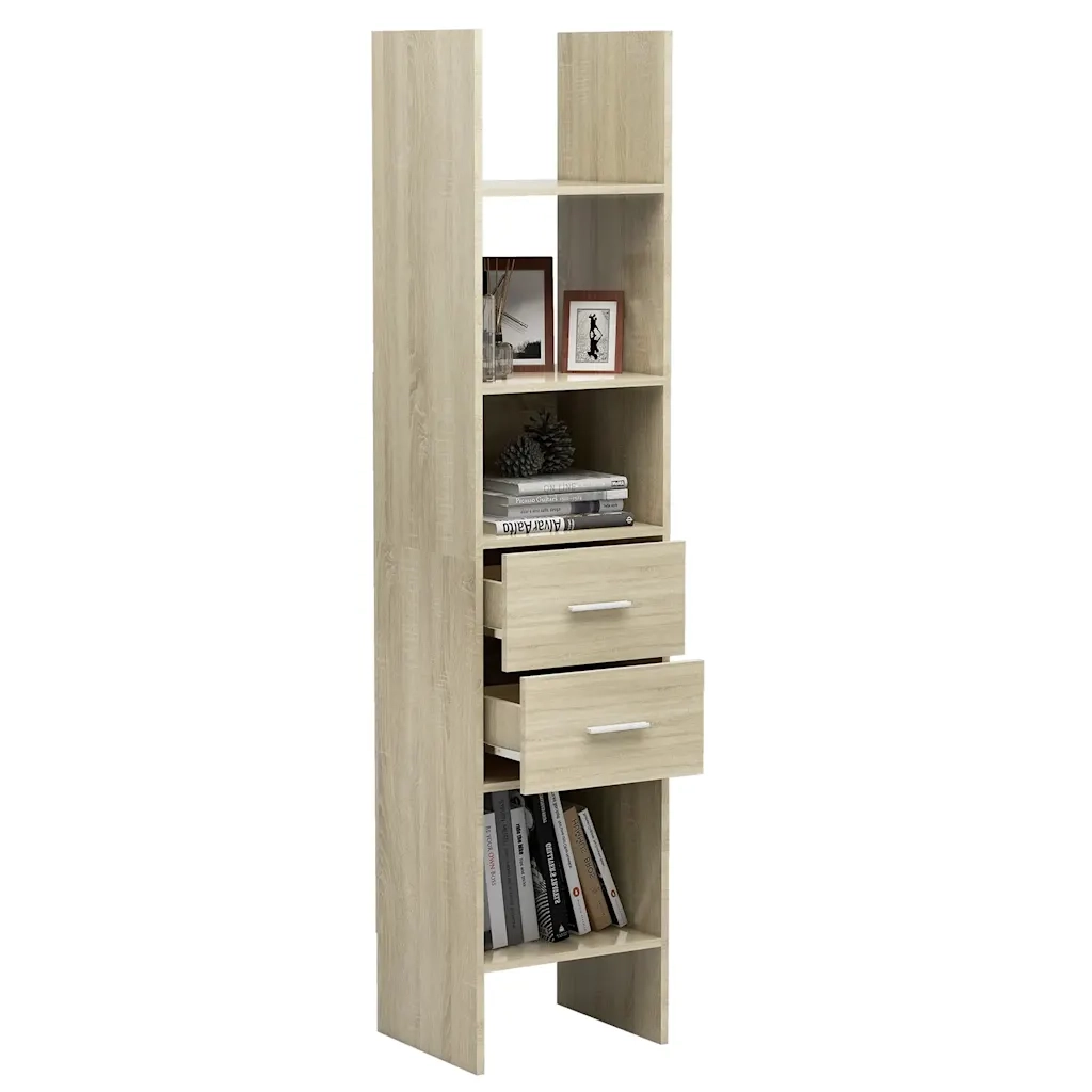 Libreria-Scaffale per Libri-Mobile di Stoccaggio Rovere Sonoma 40x35x180 cm in Legno Multistrato 429104