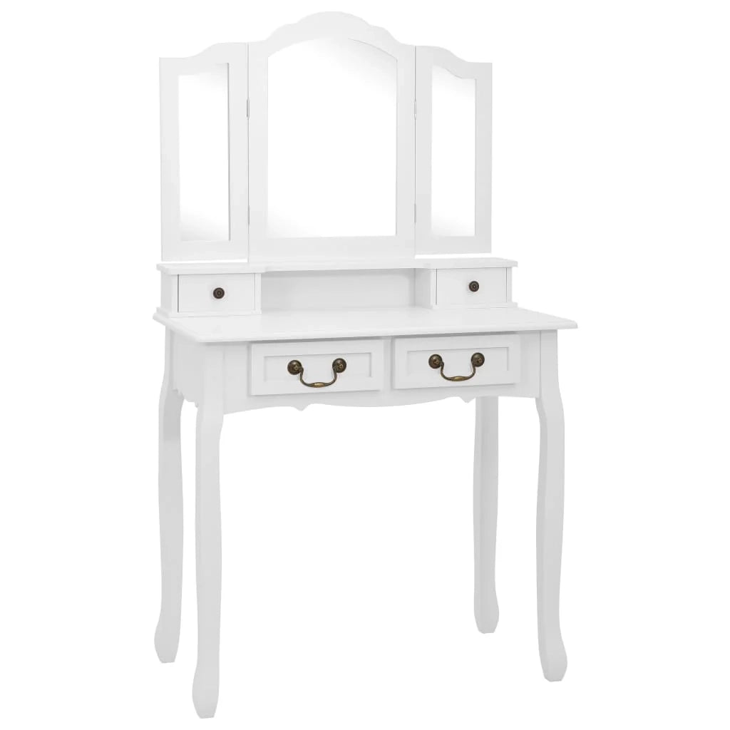 Set toeletta con sgabello 80 x 69 x 141 cm bianco 02_0006222
