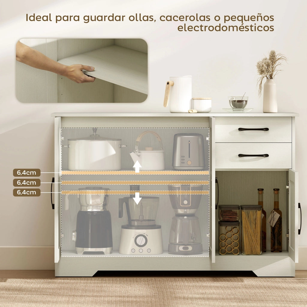 Consolle con cassetti e ante ¨C zephmum ¨C crema 120x38x79 cm