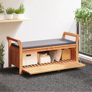 Panca Portaoggetti Giardino Cuscino 126cm Legno Massello Acacia cod mxl 43505