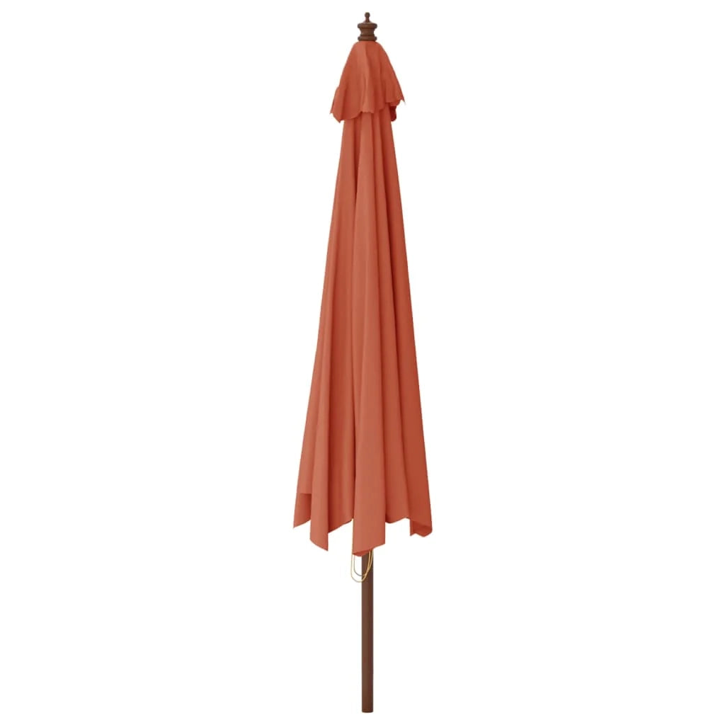 Ombrellone da giardino con palo in legno 400 x 273 cm arancione 02_0008366