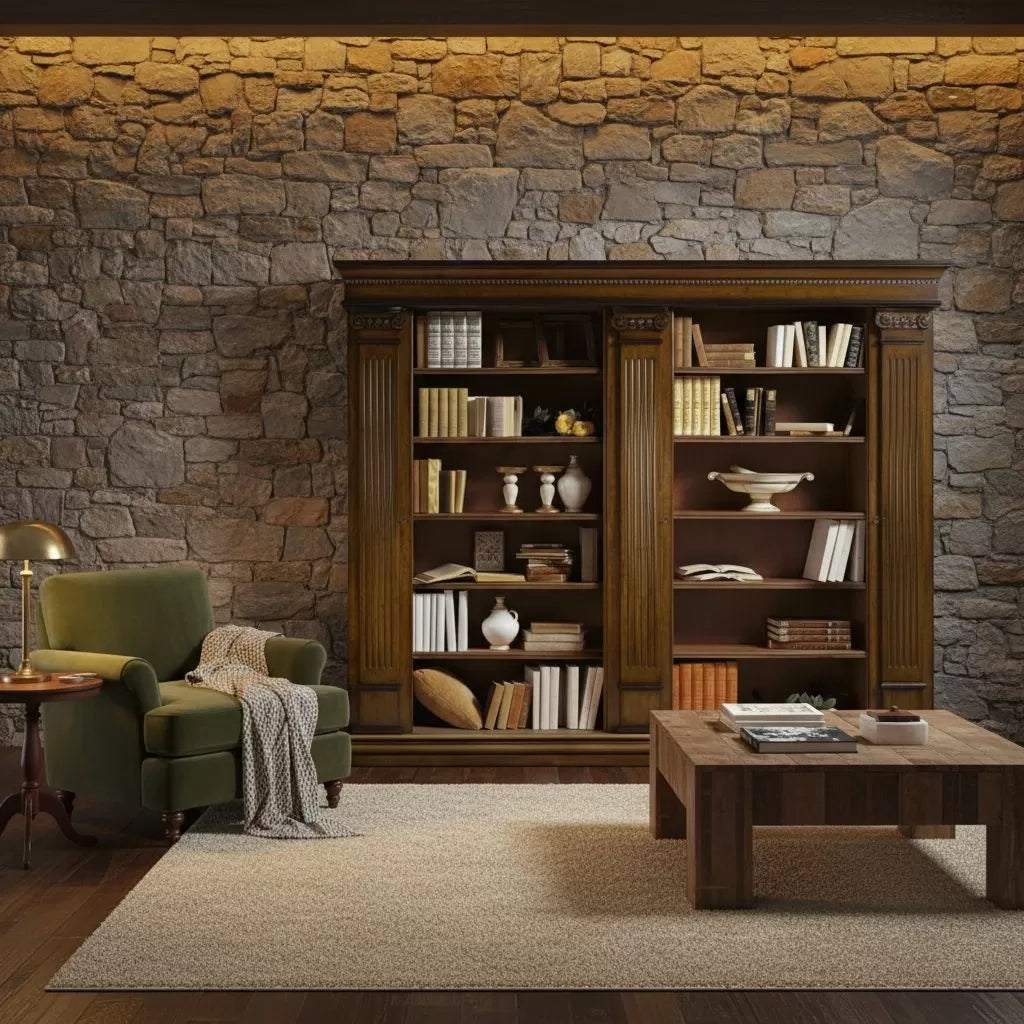 Libreria classica 3 porte e 22 ripiani in legno 306x52x240 - Mobili 2G