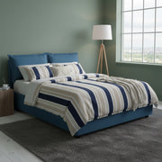 Letto matrimoniale Aris, Letto contenitore con rivestimento in tessuto, Made in Italy, Apertura frontale, adatto per materasso cm 160x200, Blu