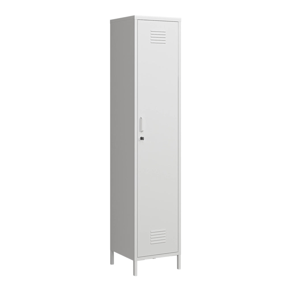 Armadio da Ufficio Seinäjoki in Acciaio 180 x 38 x 38 cm - Bianco [en.casa]
