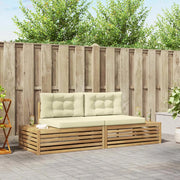 2 pz Set di divani da esterno-Sofa da giardino Bianco 995128